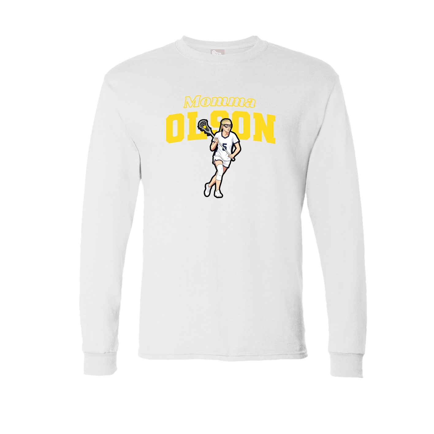Long Sleeve Tee — Mothers Day Block in White