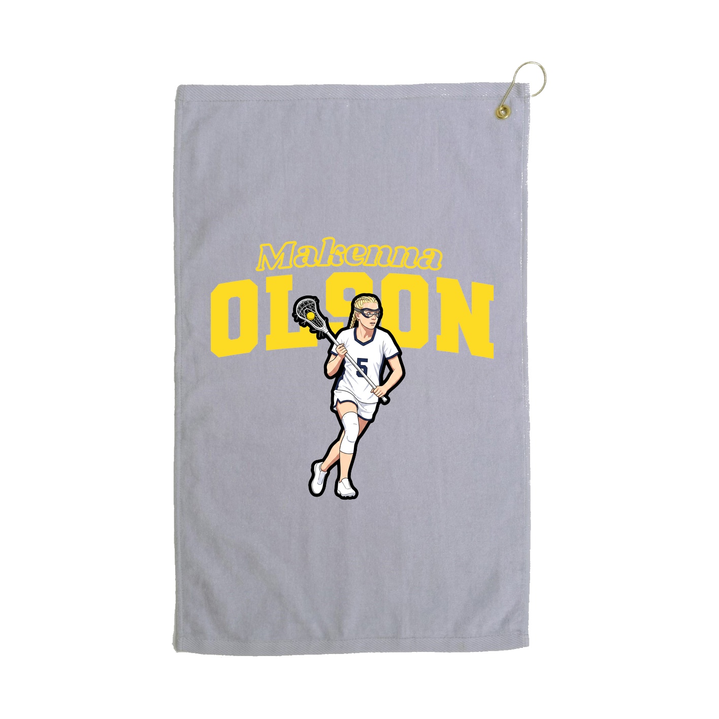 Golf Towel — Name Arch in Grey