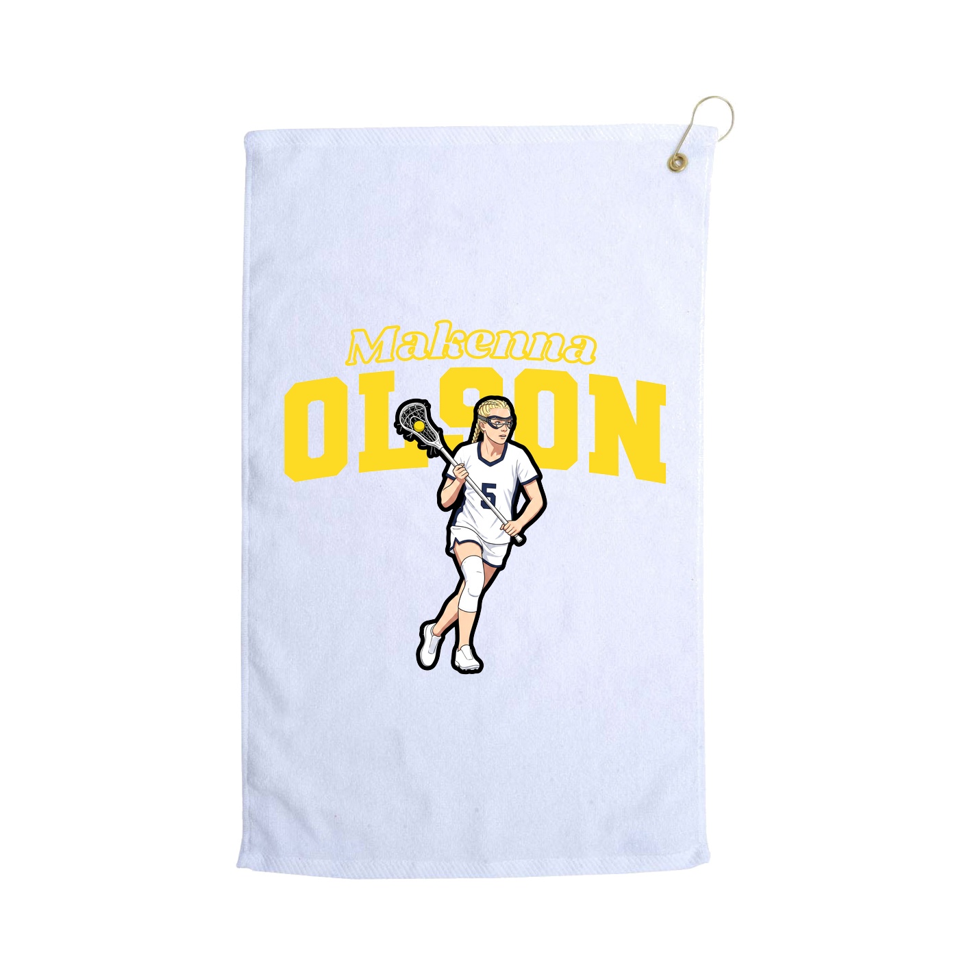 Golf Towel — Name Arch in White