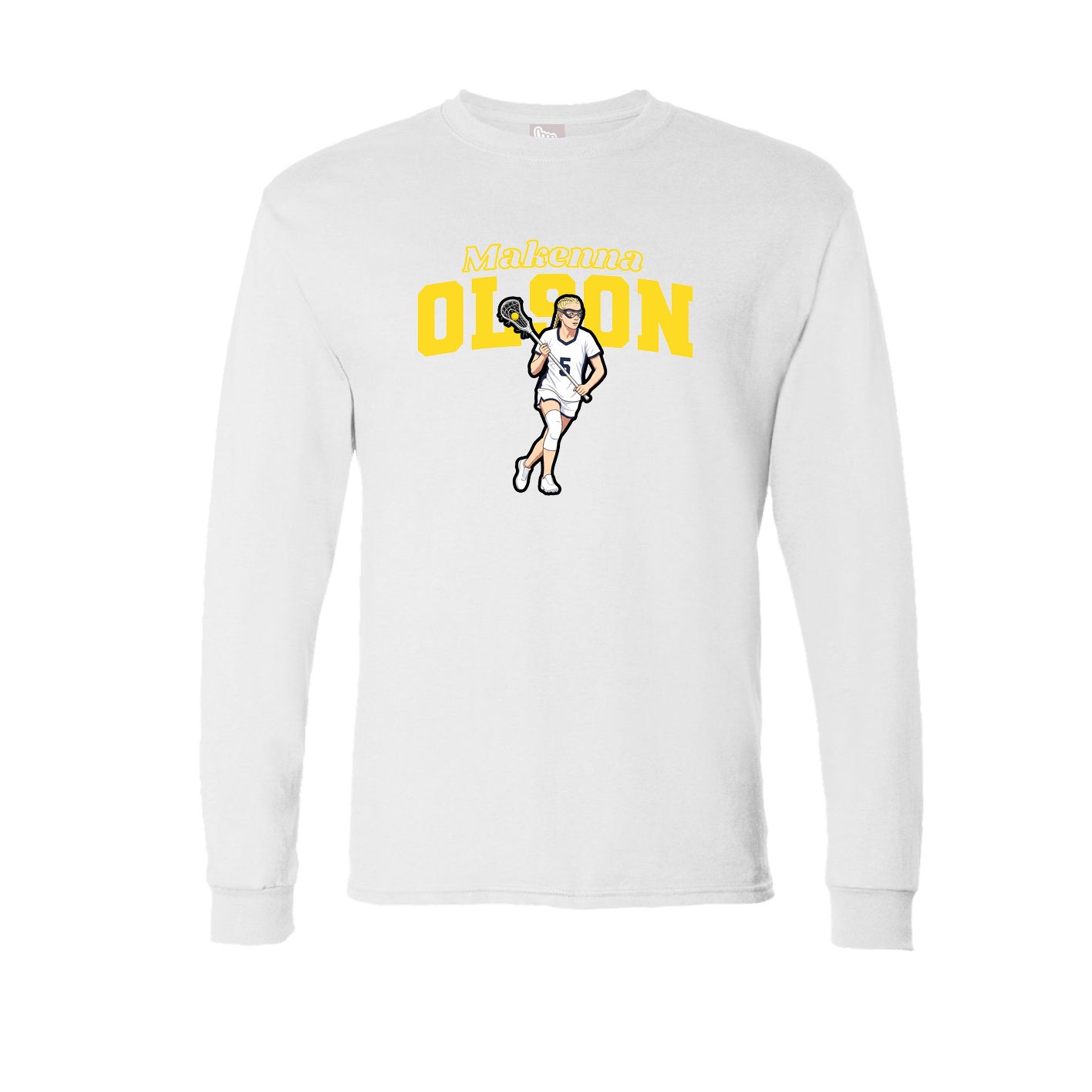 Long Sleeve Tee — Name Arch in White