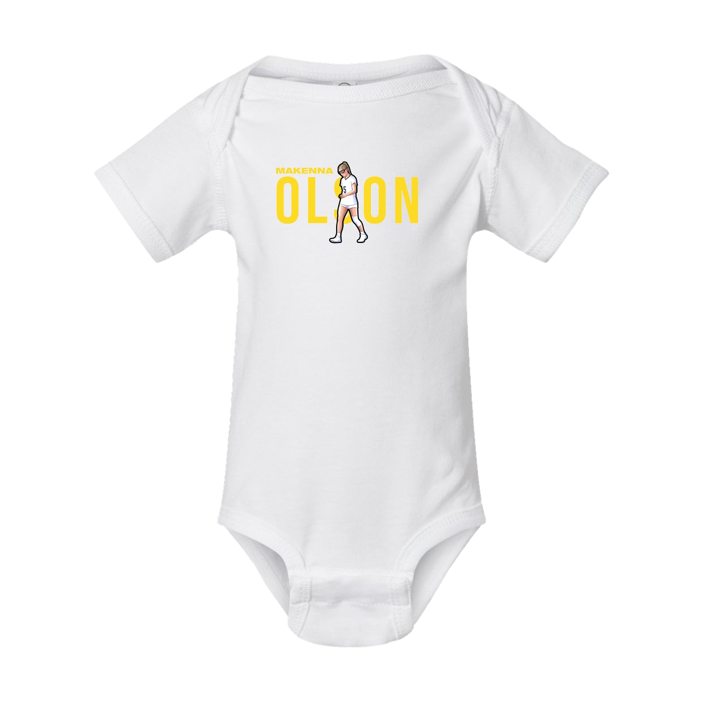 Baby Onesie — Player Name in White
