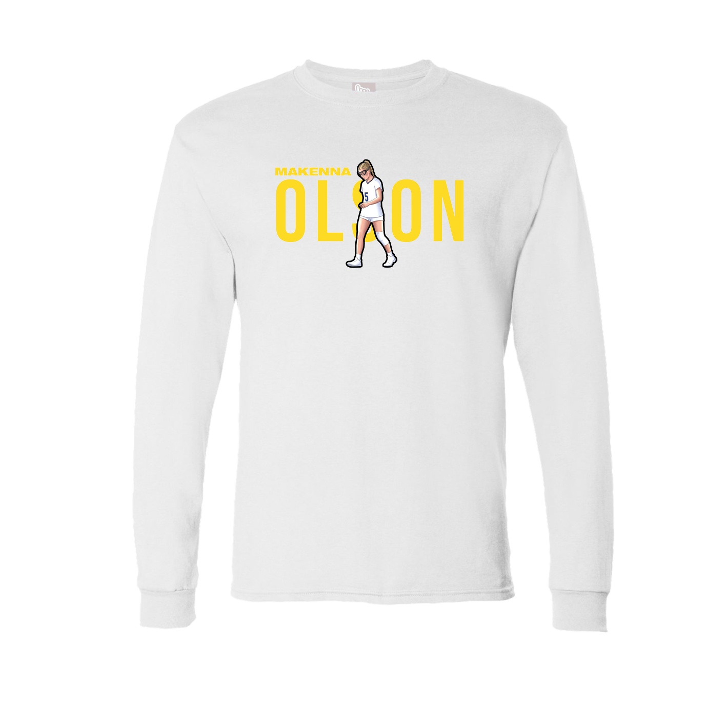 Long Sleeve Tee — Player Name in White