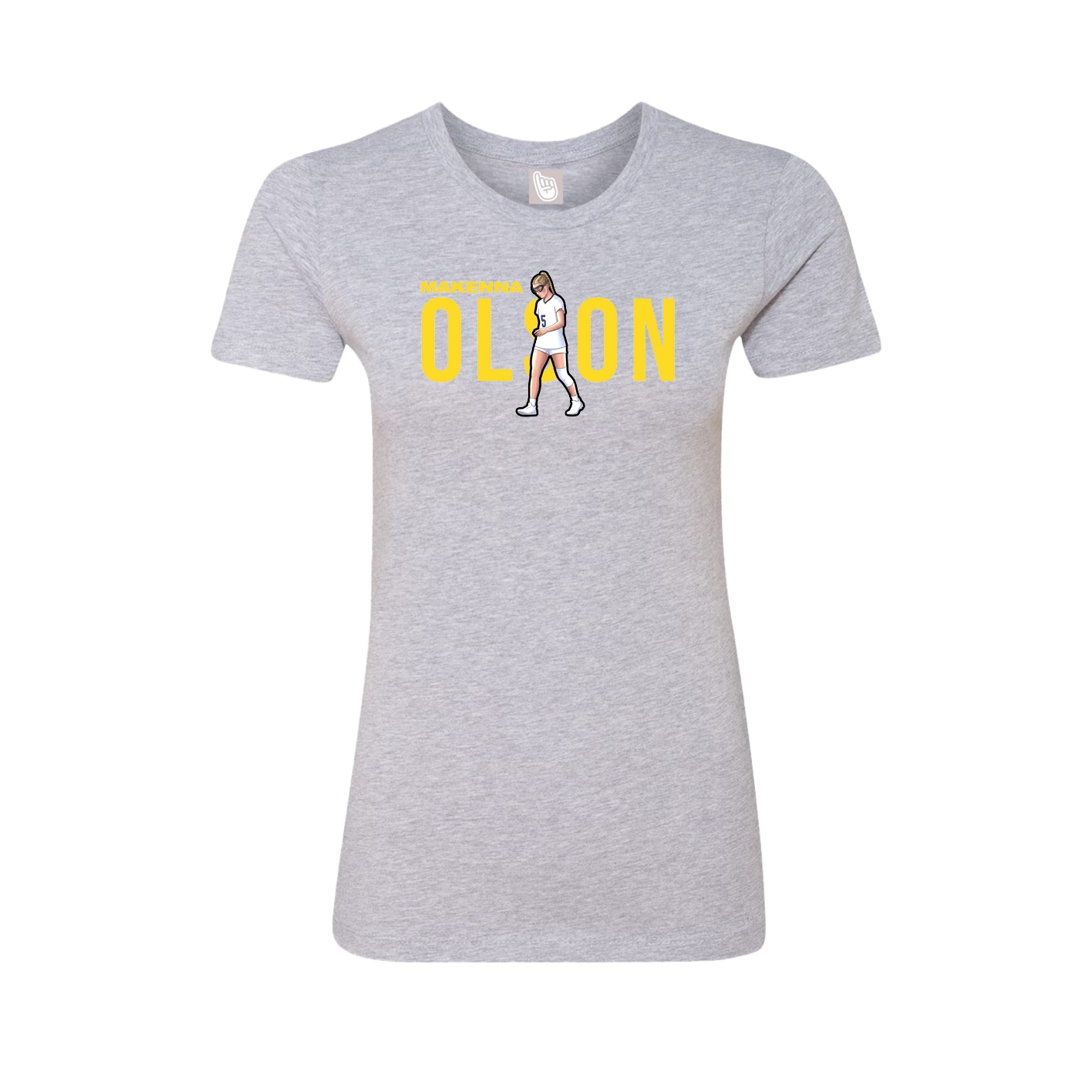 Womens Tee — Player Name in Grey