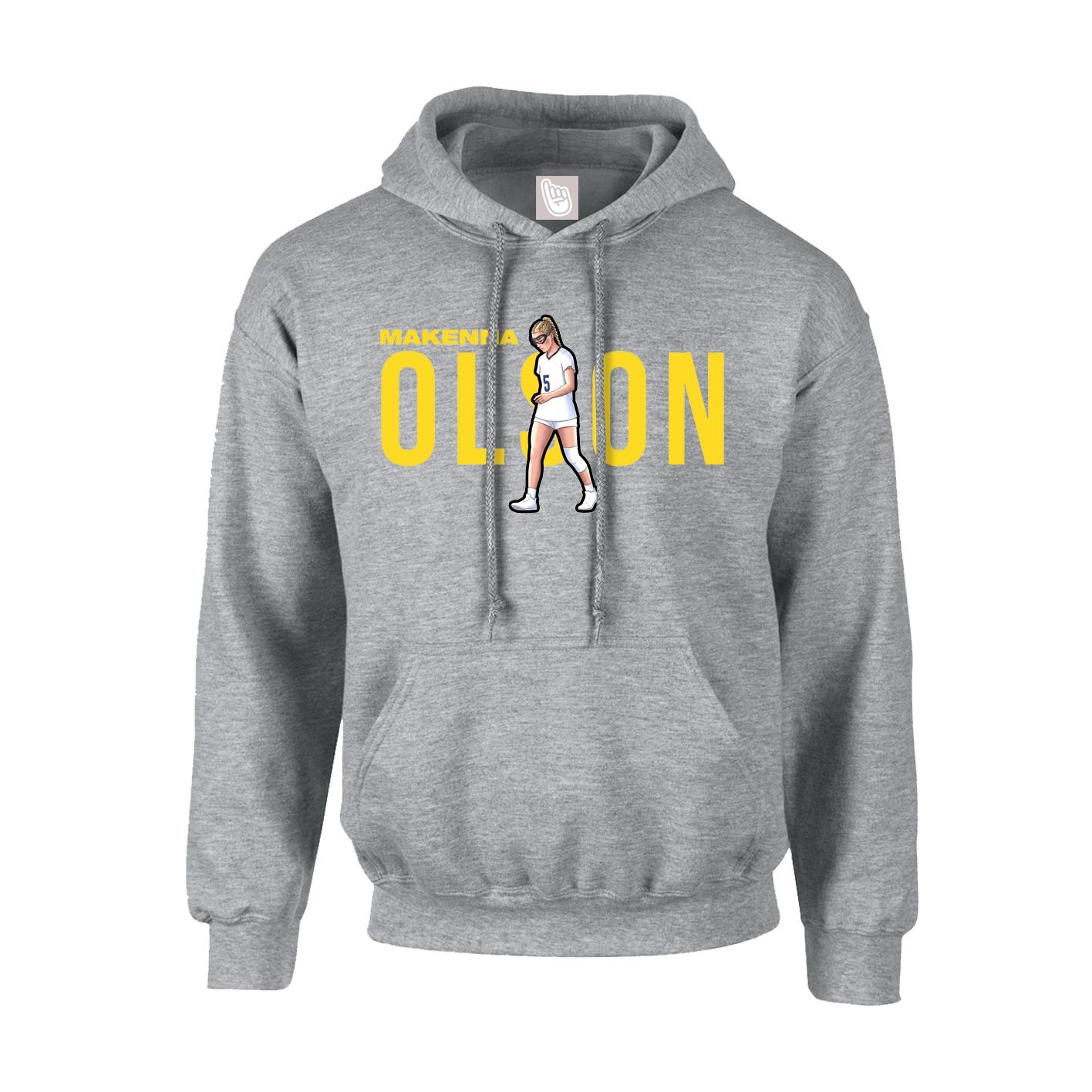 Hoodie — Player Name in Grey