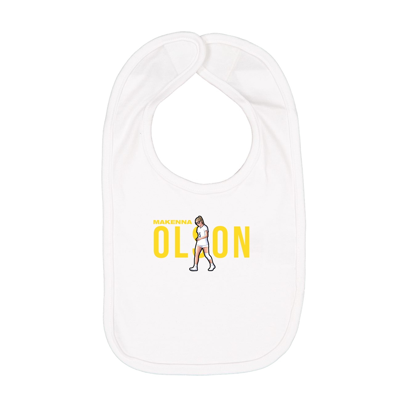 Infant Bib — Player Name in White