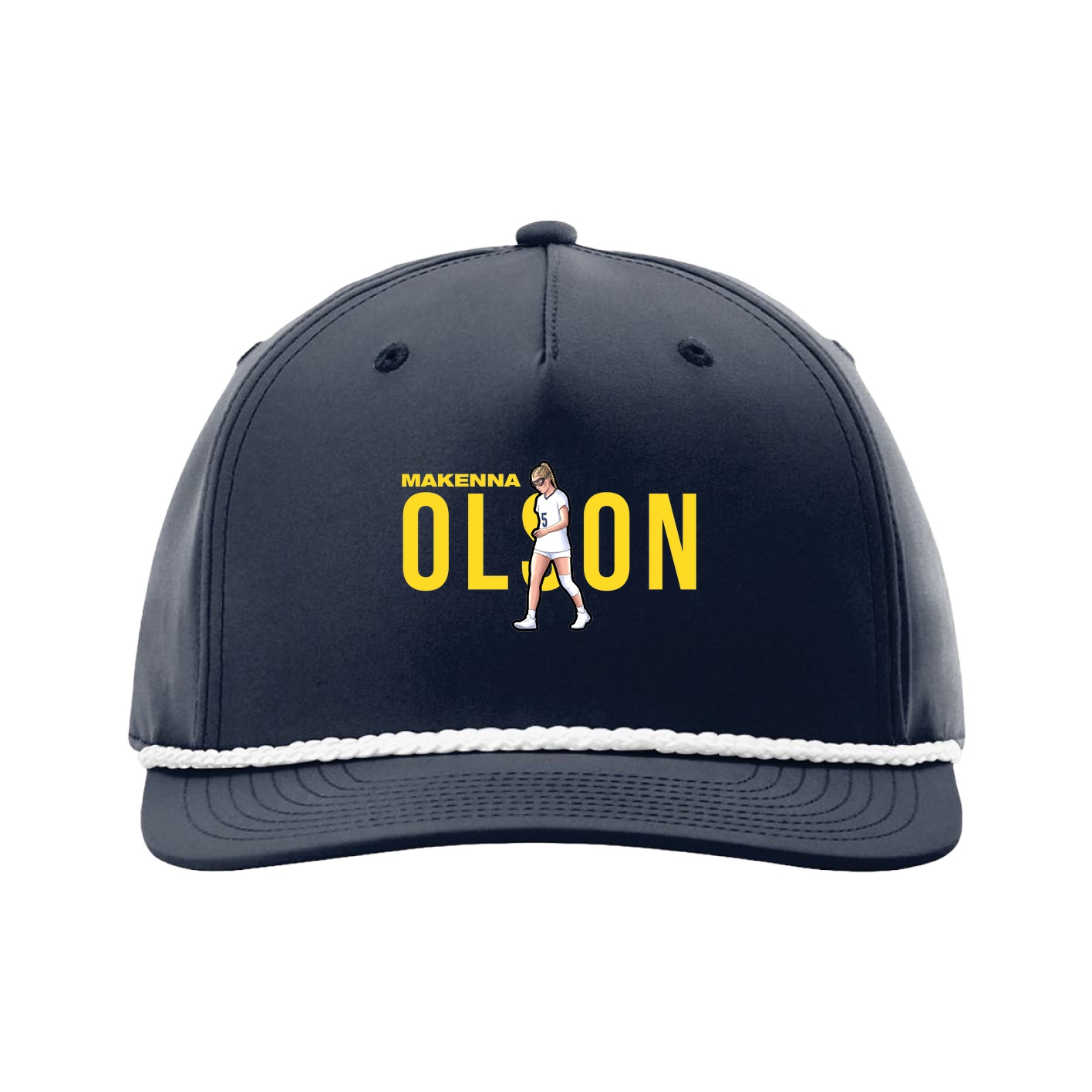 Five-Panel Classic Rope Cap — Player Name in Navy