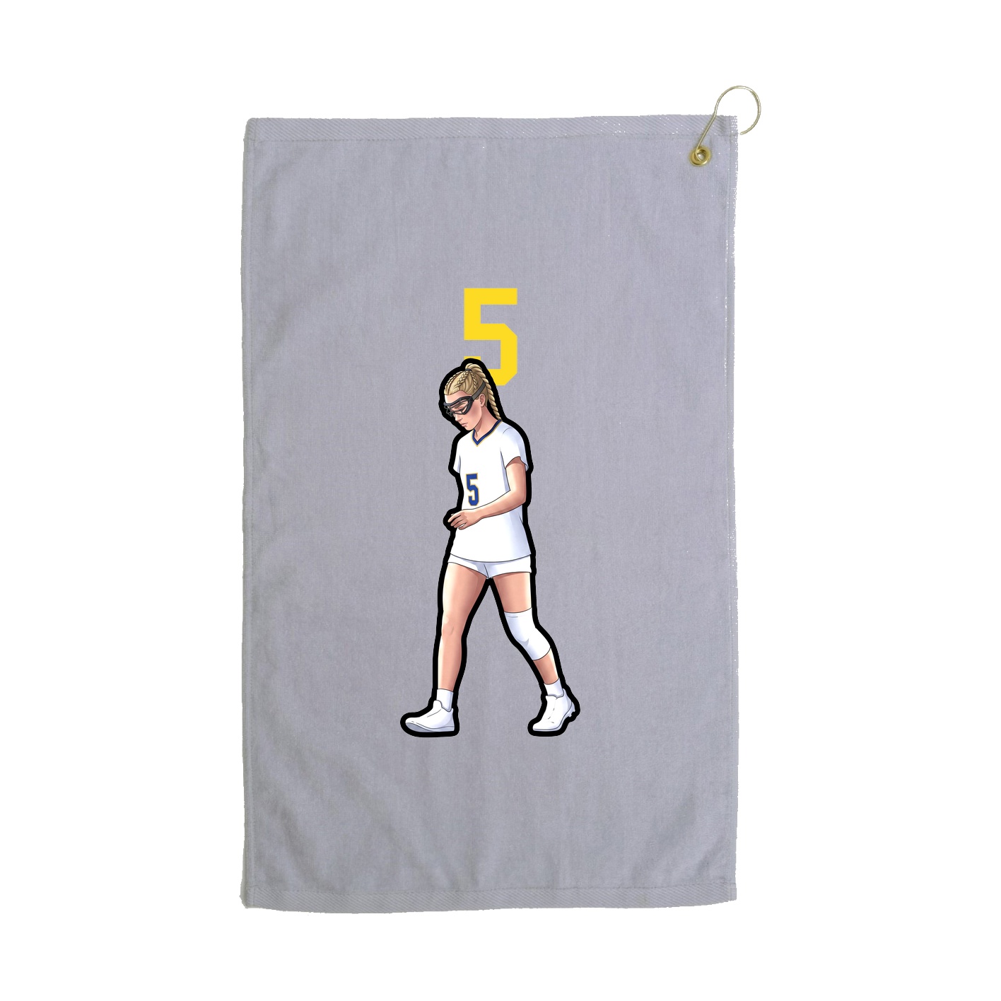 Golf Towel — Number Top in Grey