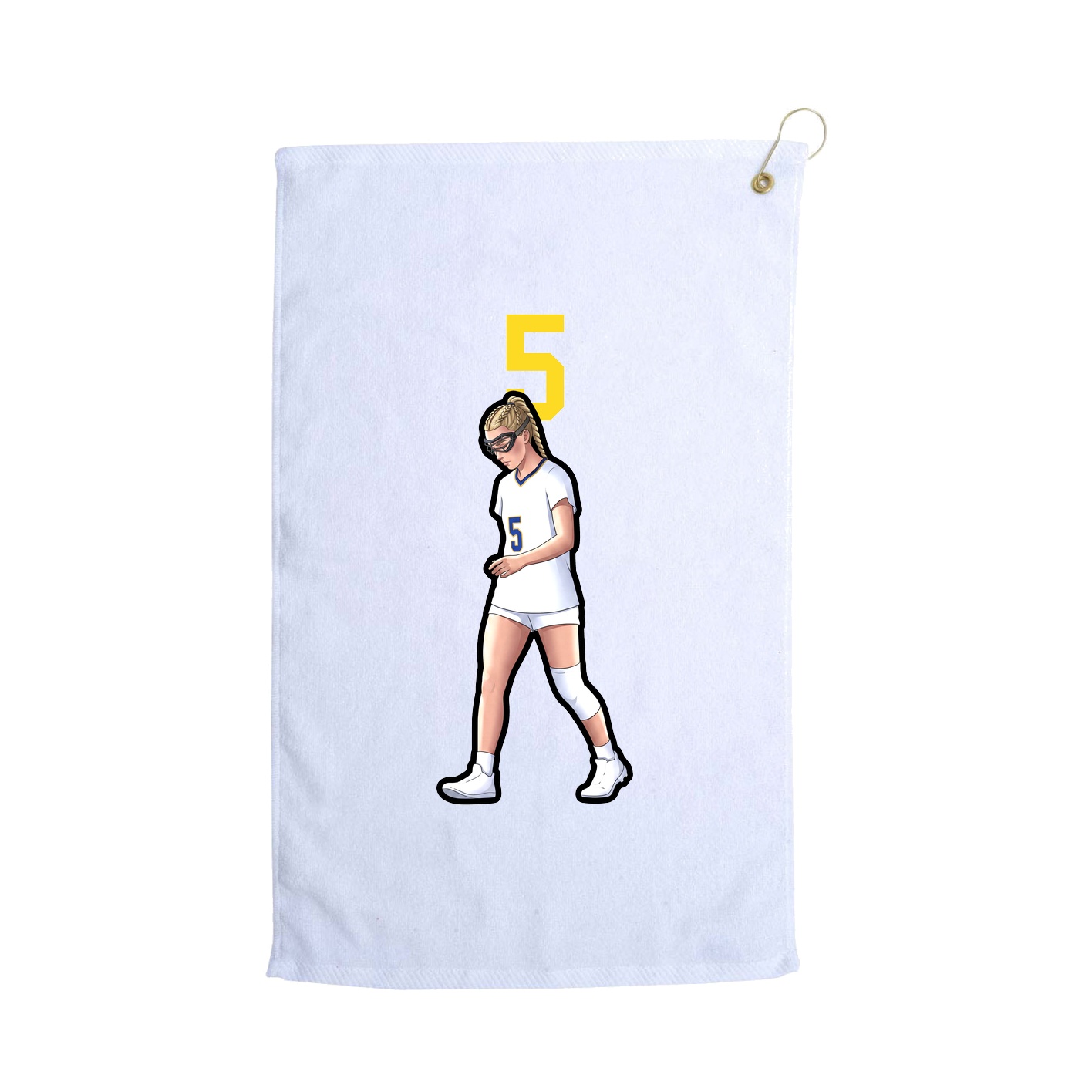 Golf Towel — Number Top in White