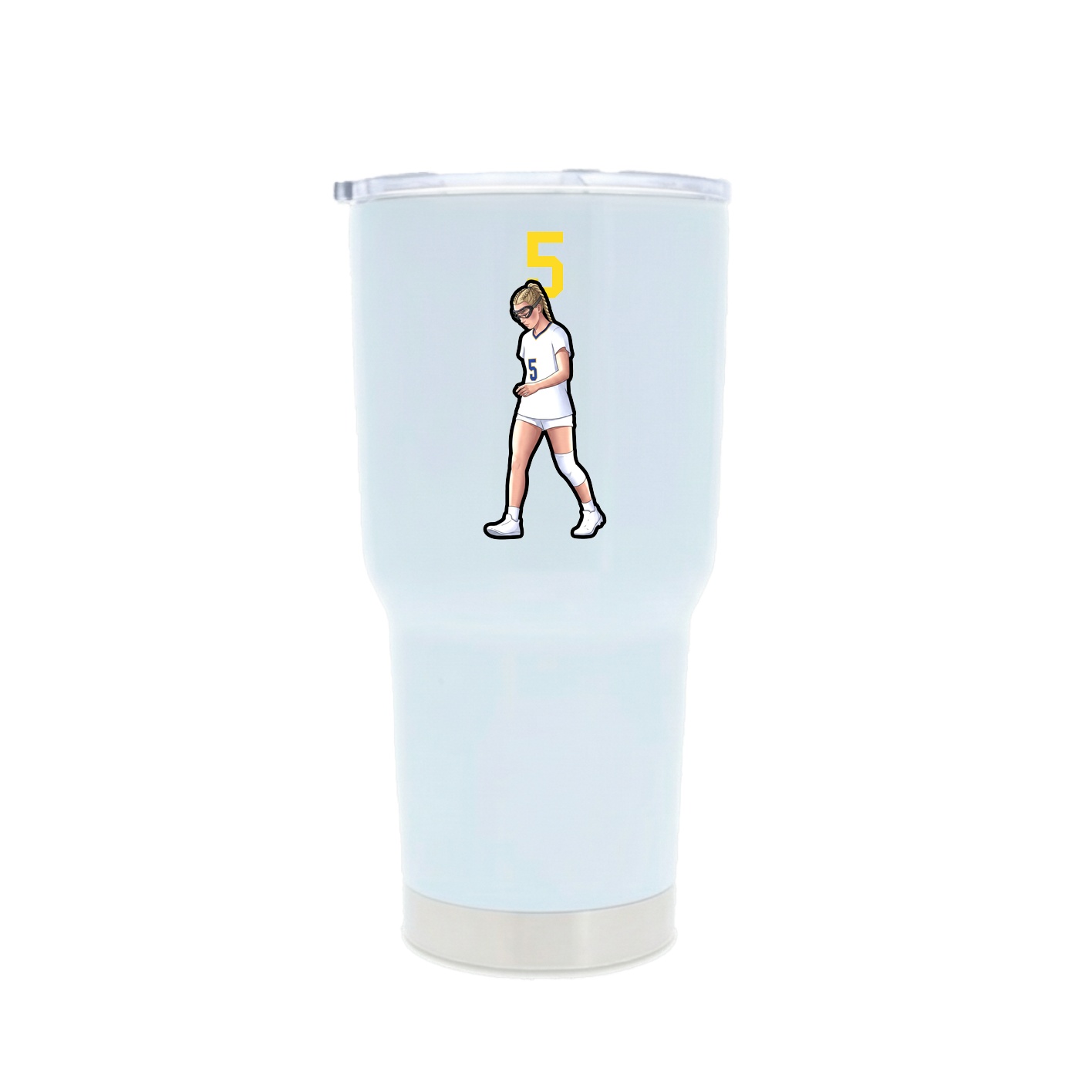 30oz Stainless Steel Tumbler — Number Top in White