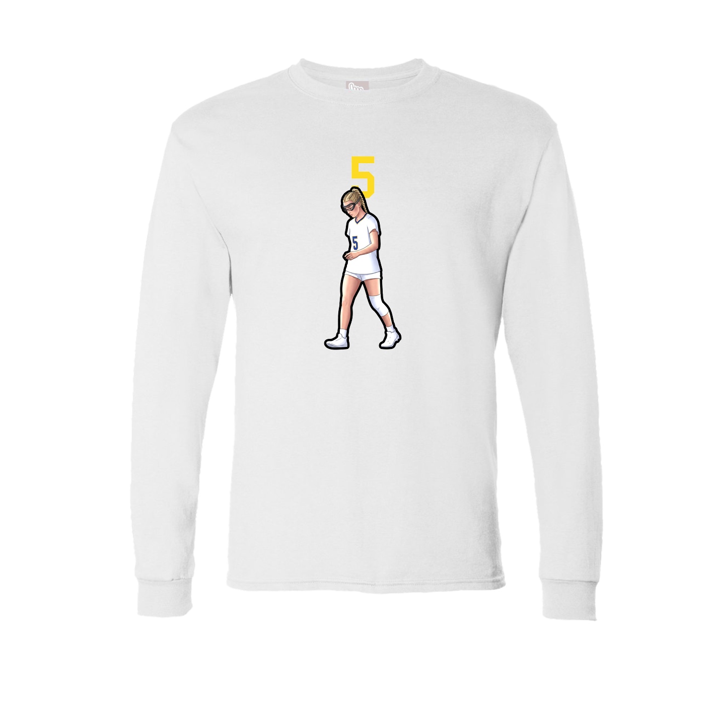 Long Sleeve Tee — Number Top in White
