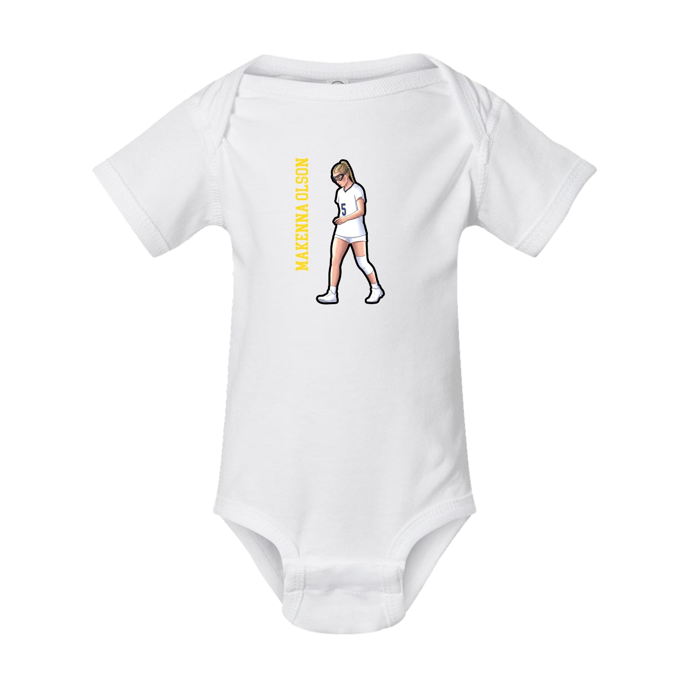 Baby Onesie — Name Vertical in White