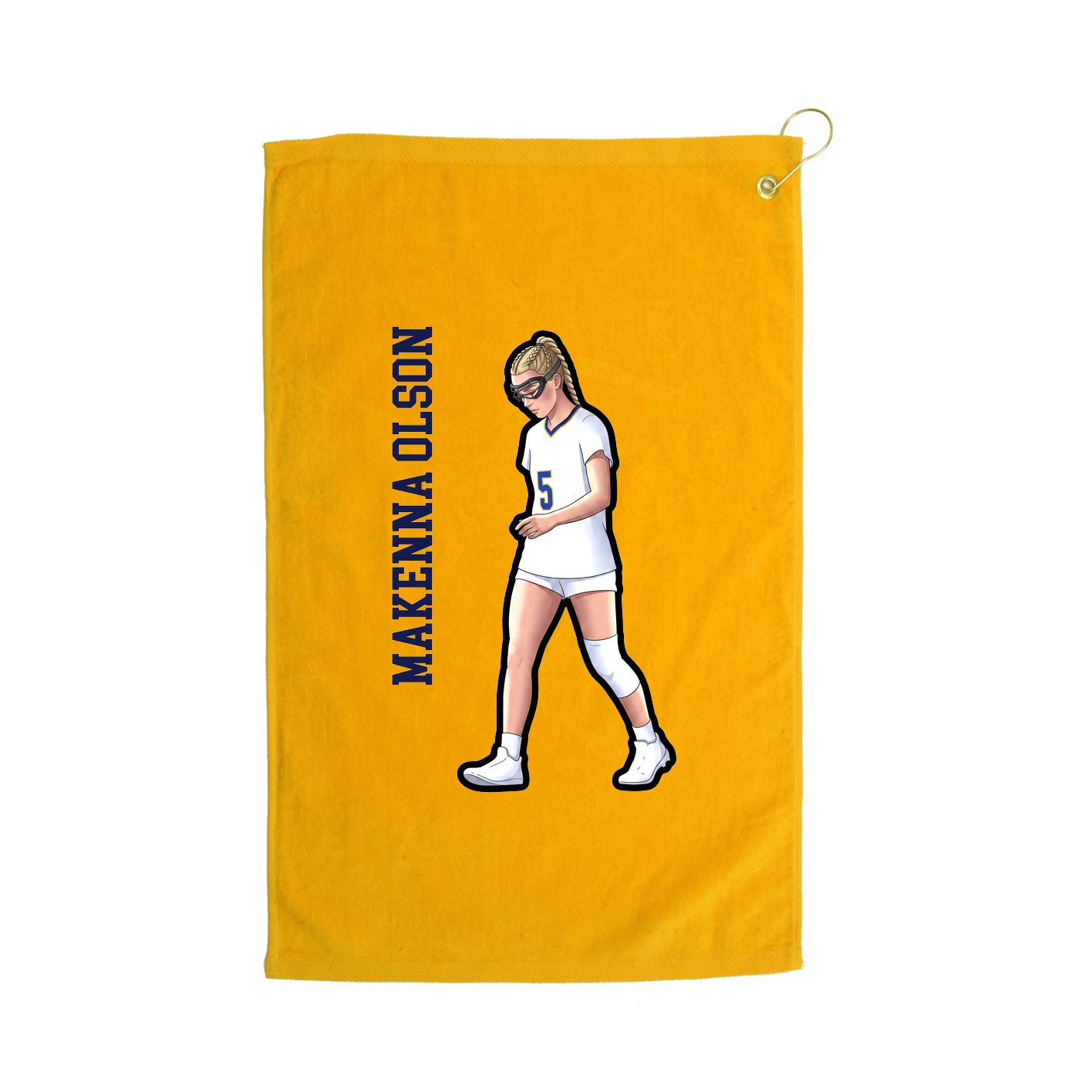 Golf Towel — Name Vertical in Gold