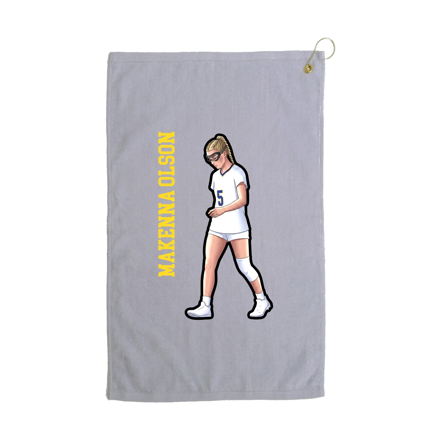 Golf Towel — Name Vertical in Grey