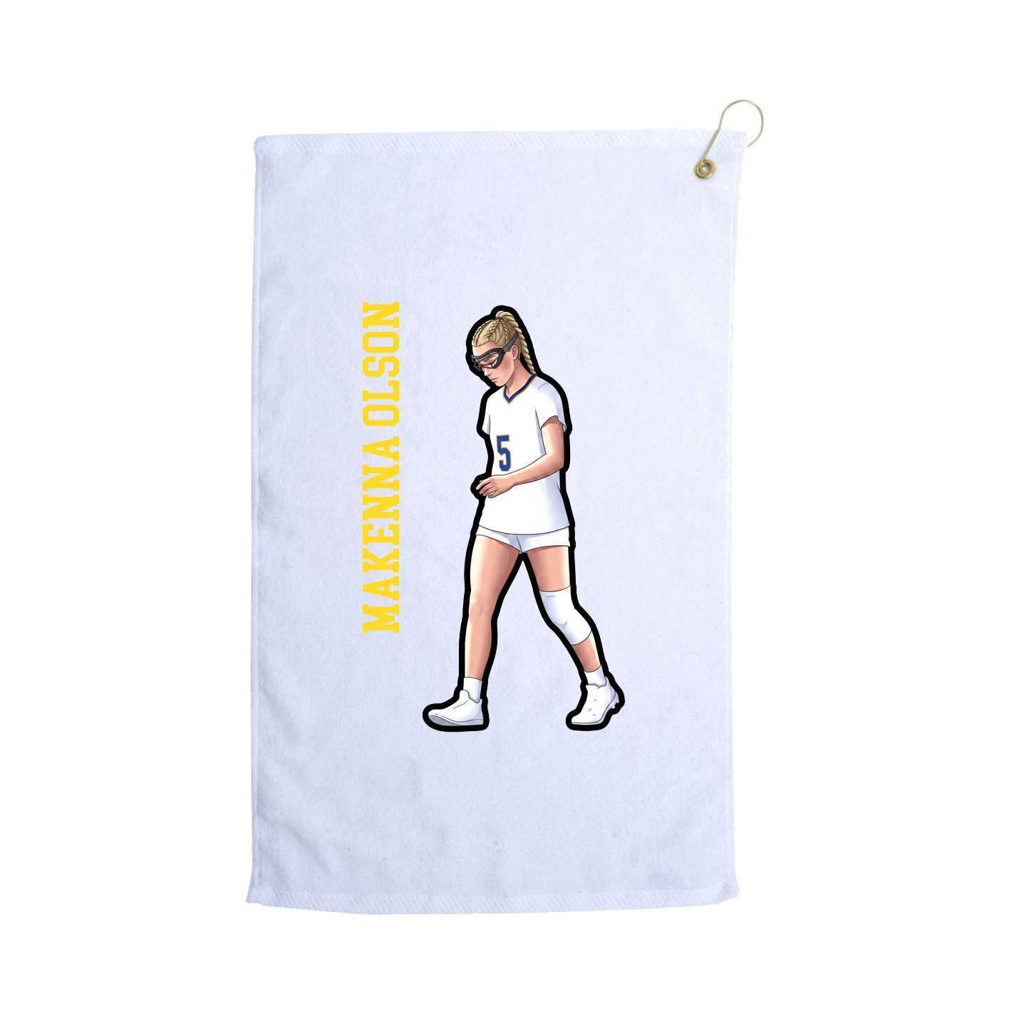 Golf Towel — Name Vertical in White