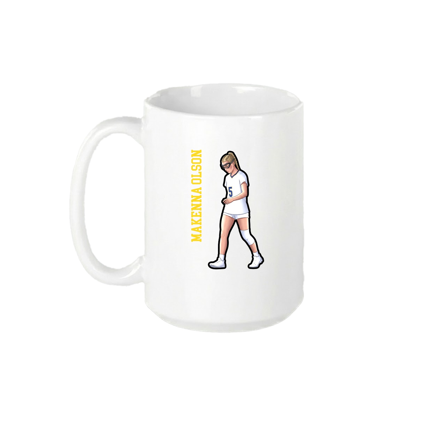 15oz Coffee Mug — Name Vertical in White