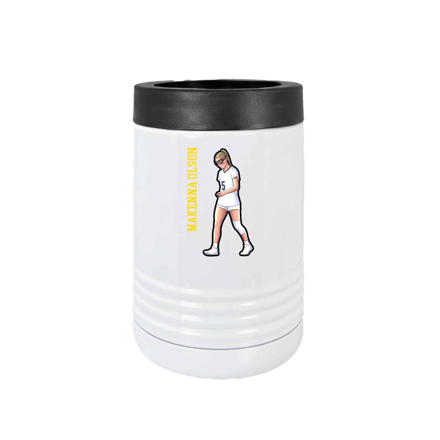 Beverage Holder — Name Vertical in White