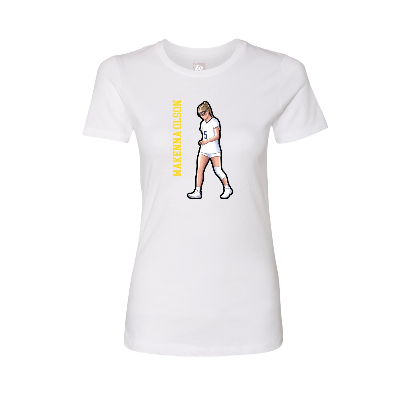 Womens Tee — Name Vertical in White