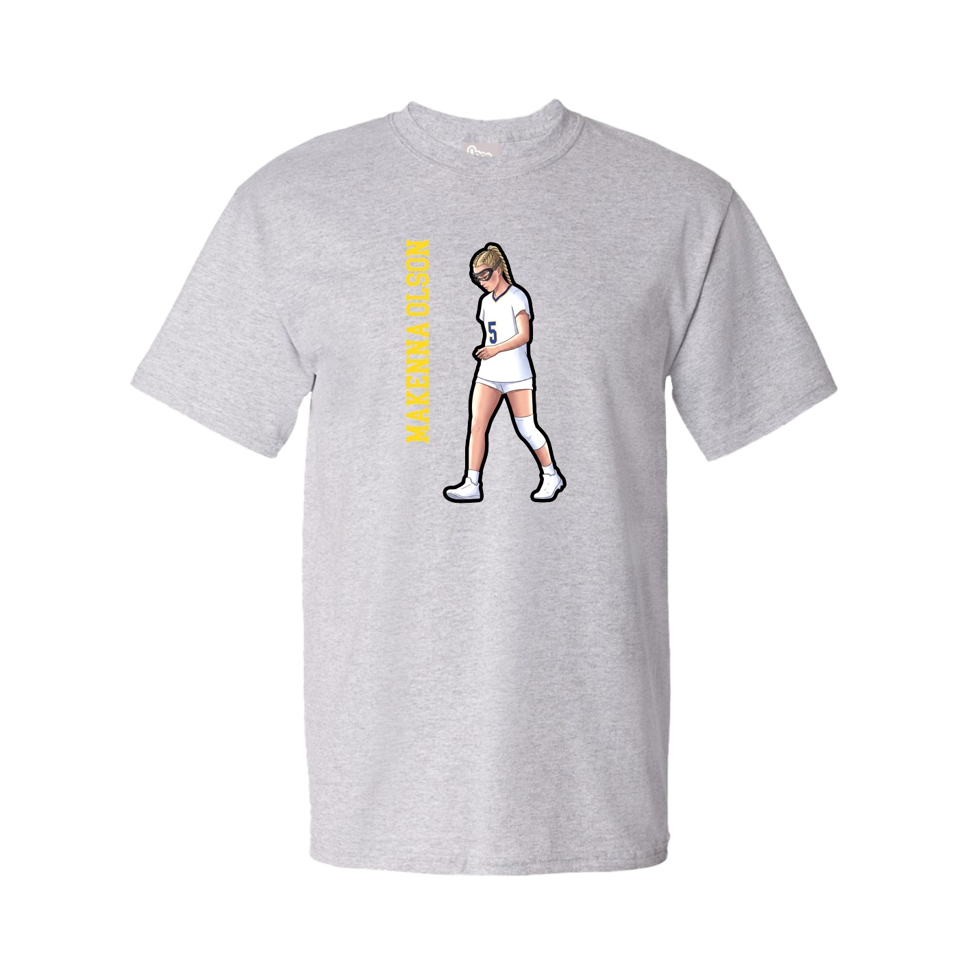 Youth Tee — Name Vertical in Grey