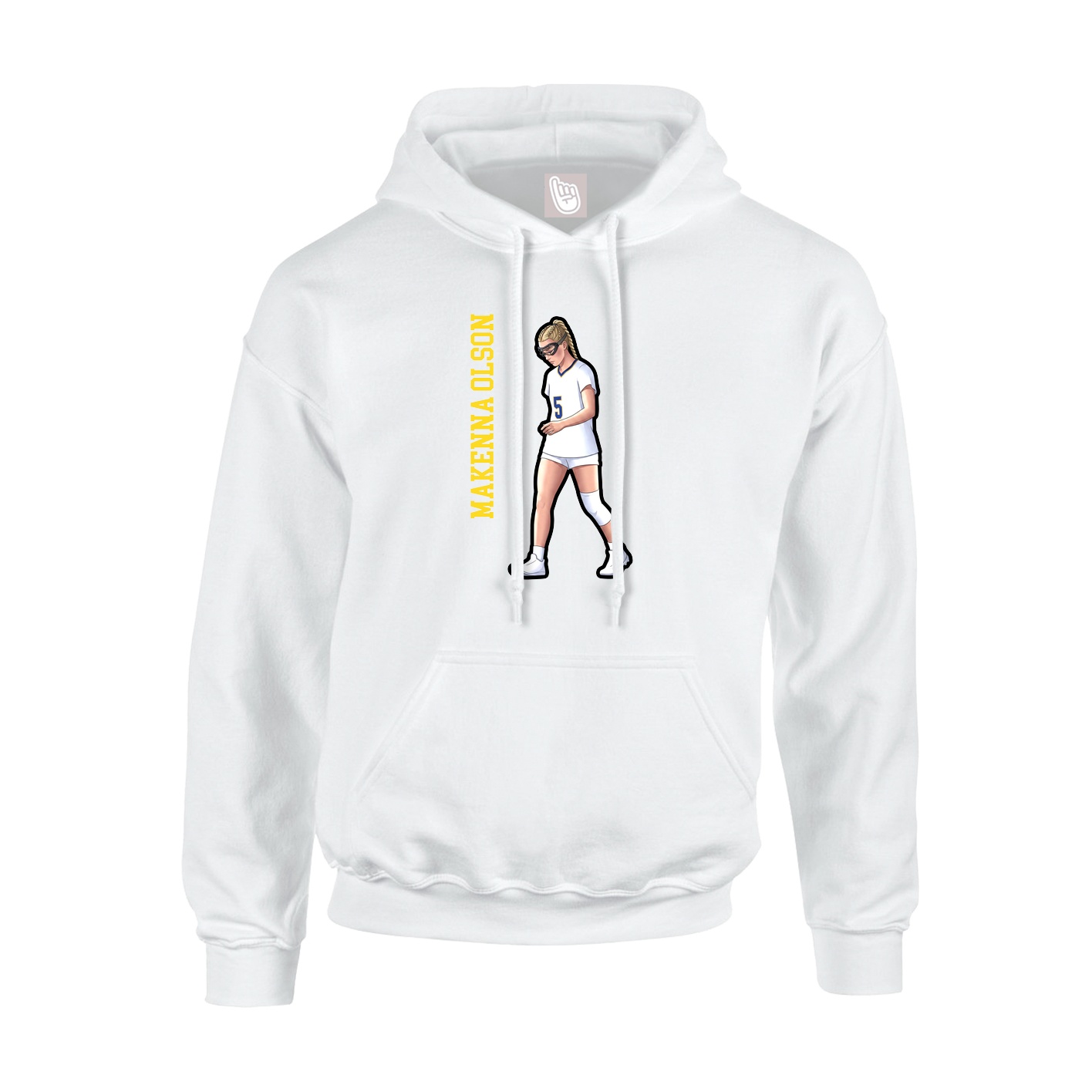 Hoodie — Name Vertical in White