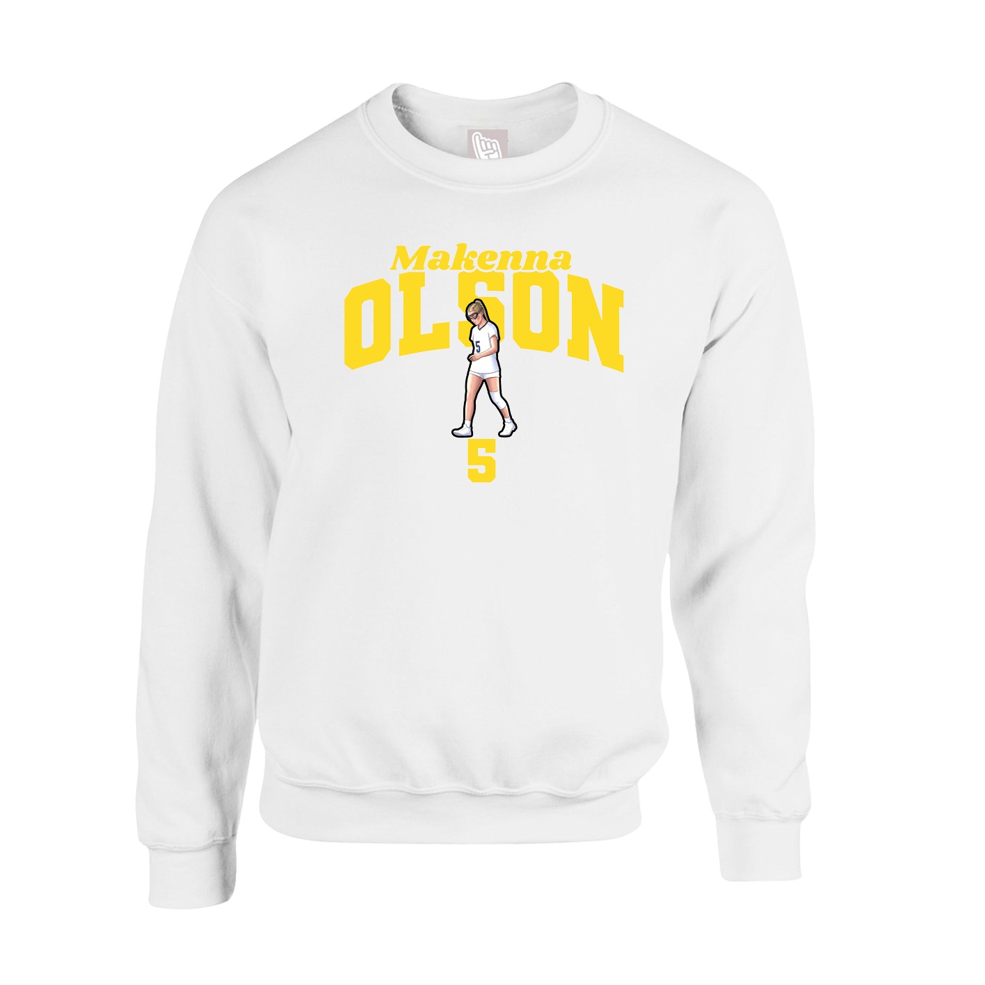 Fleece Crew — Signature Arch in White