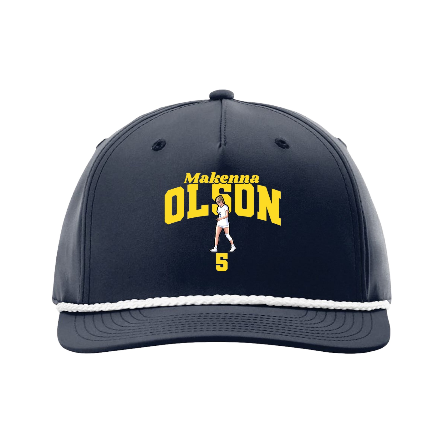 Five-Panel Classic Rope Cap — Signature Arch in Navy