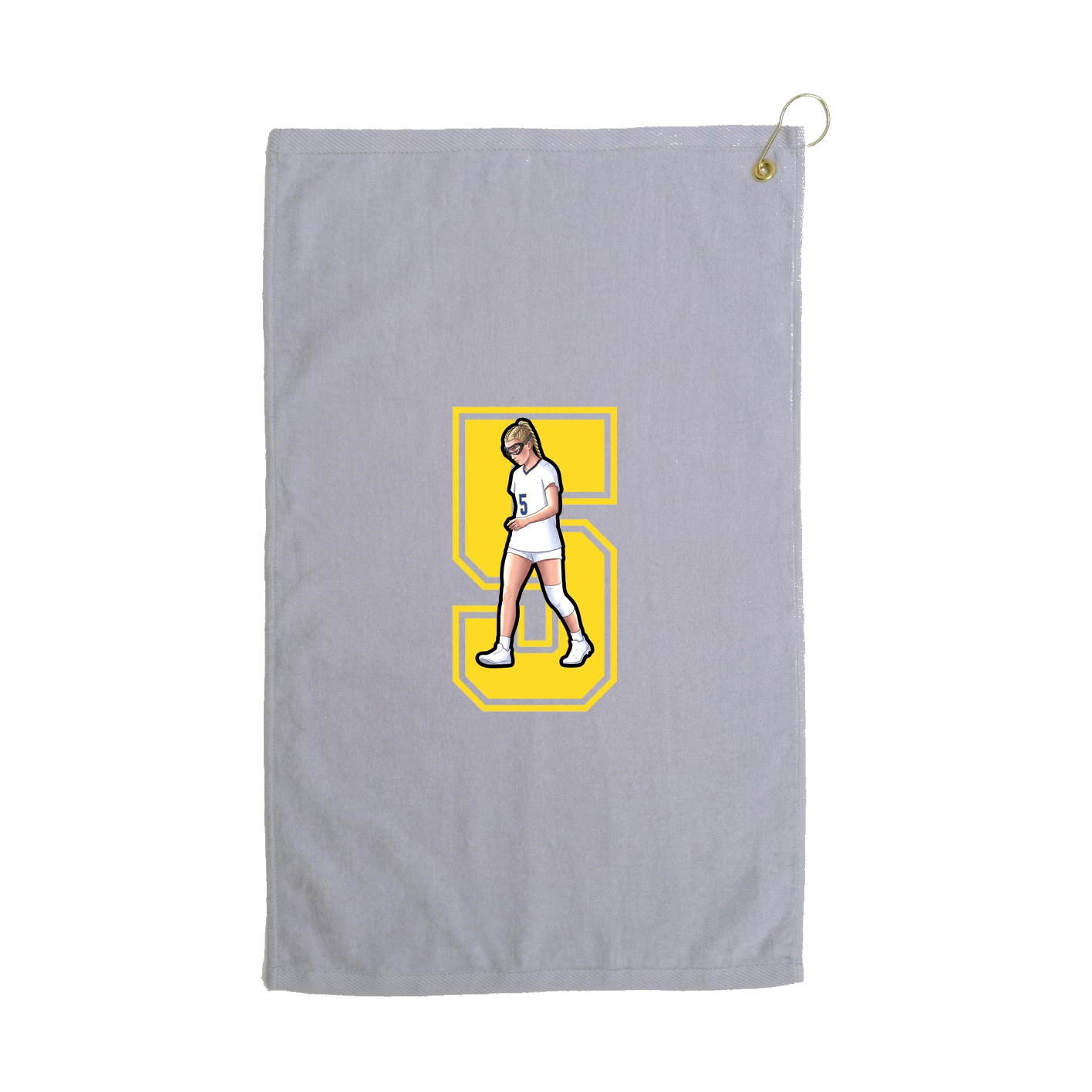 Golf Towel — Number in Grey