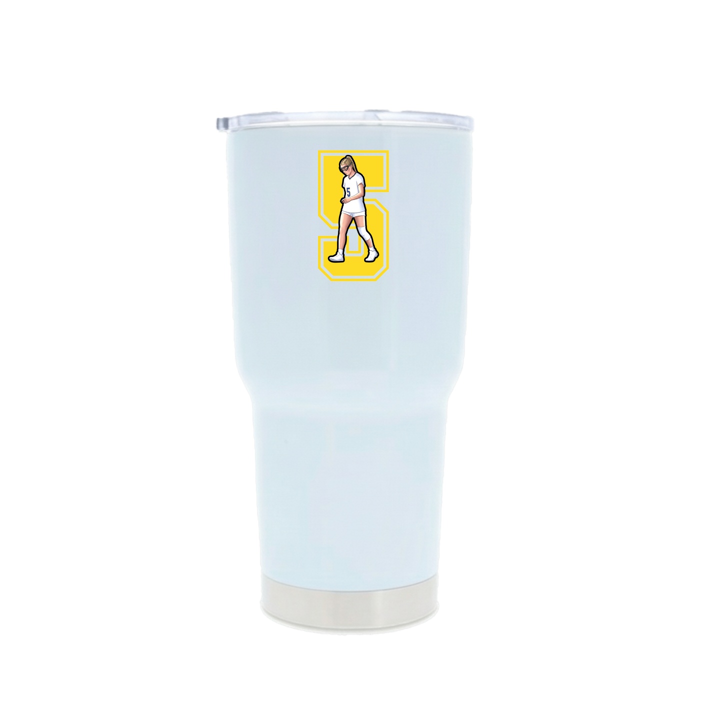 30oz Stainless Steel Tumbler — Number in White