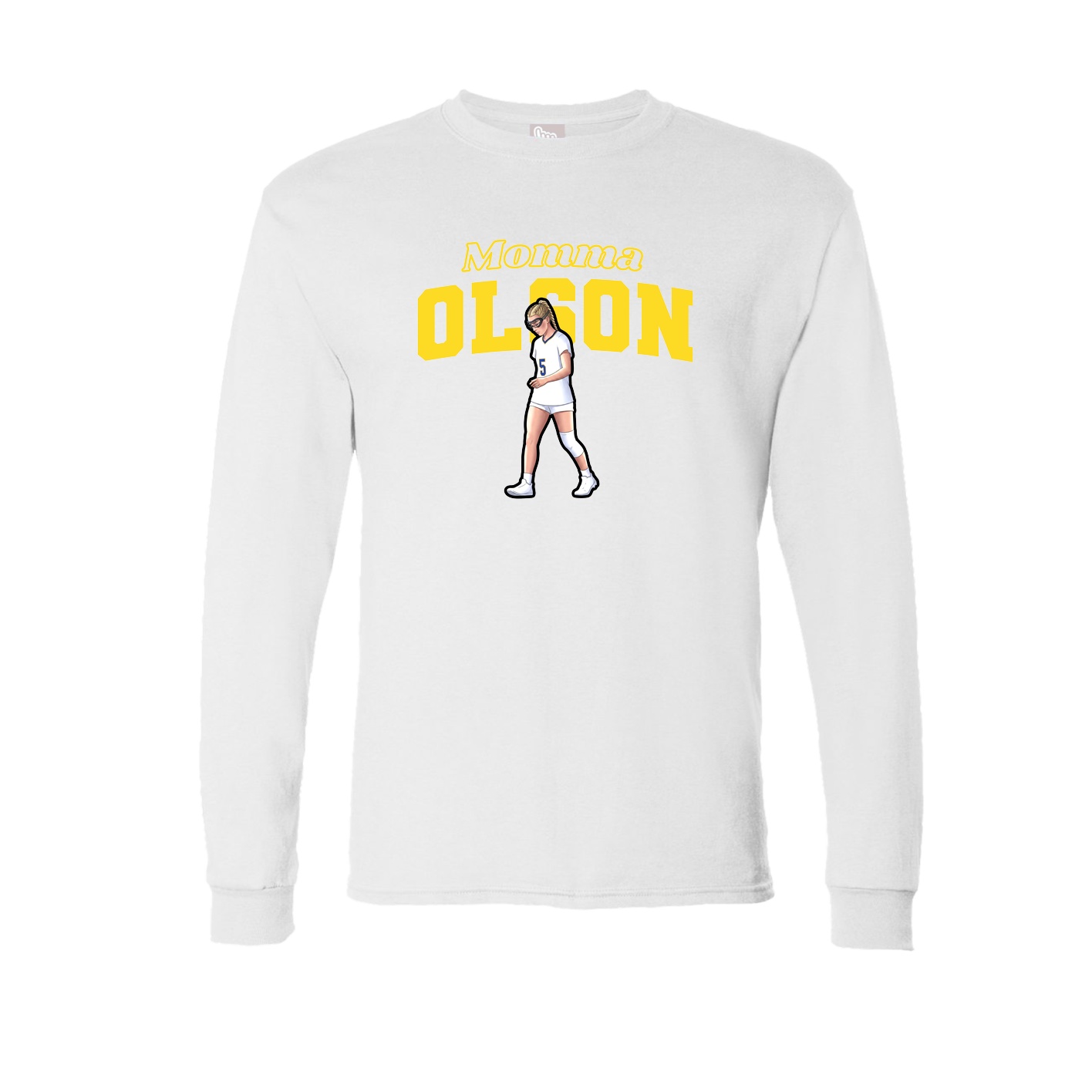 Long Sleeve Tee — Mothers Day Block in White