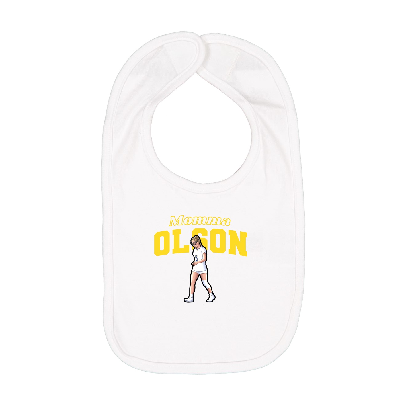 Infant Bib — Mothers Day Block in White