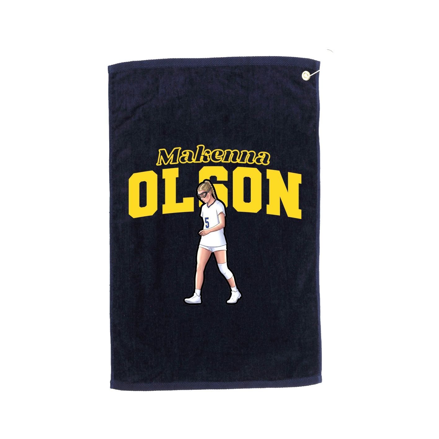Golf Towel — Name Arch in Navy