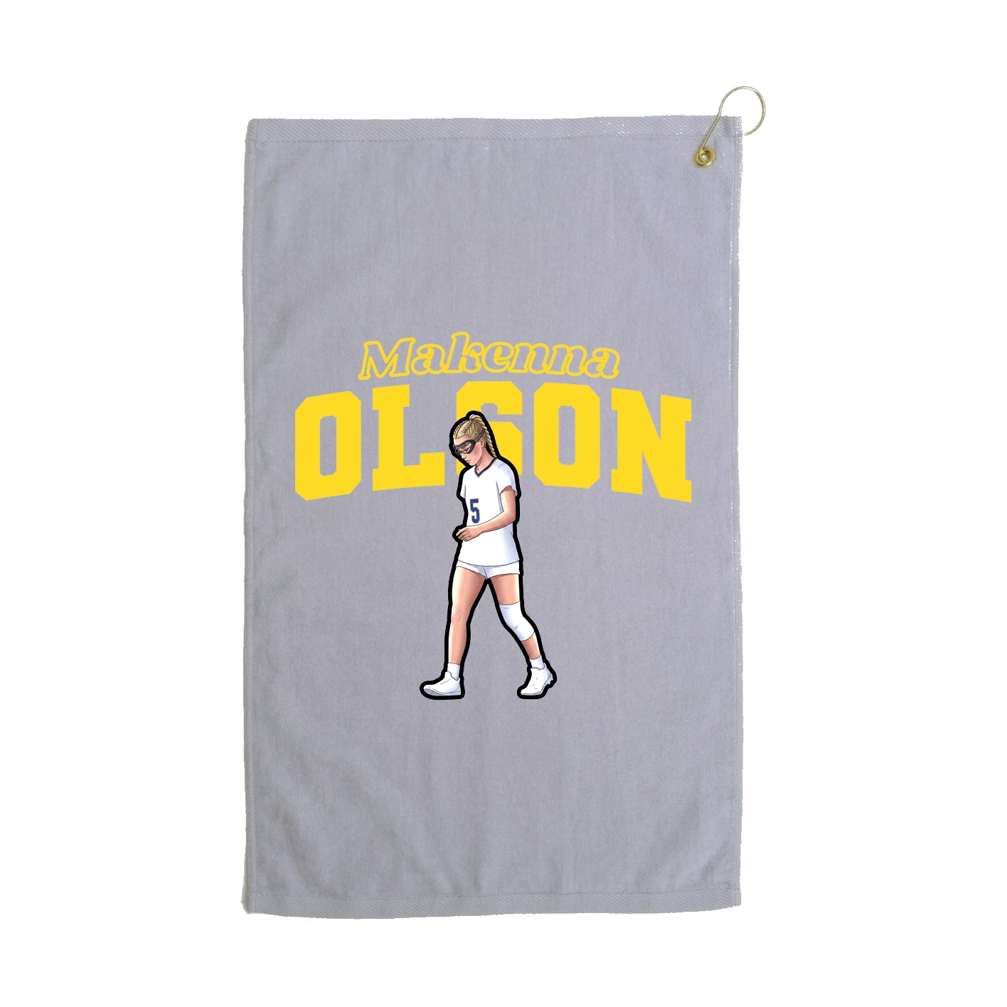Golf Towel — Name Arch in Grey