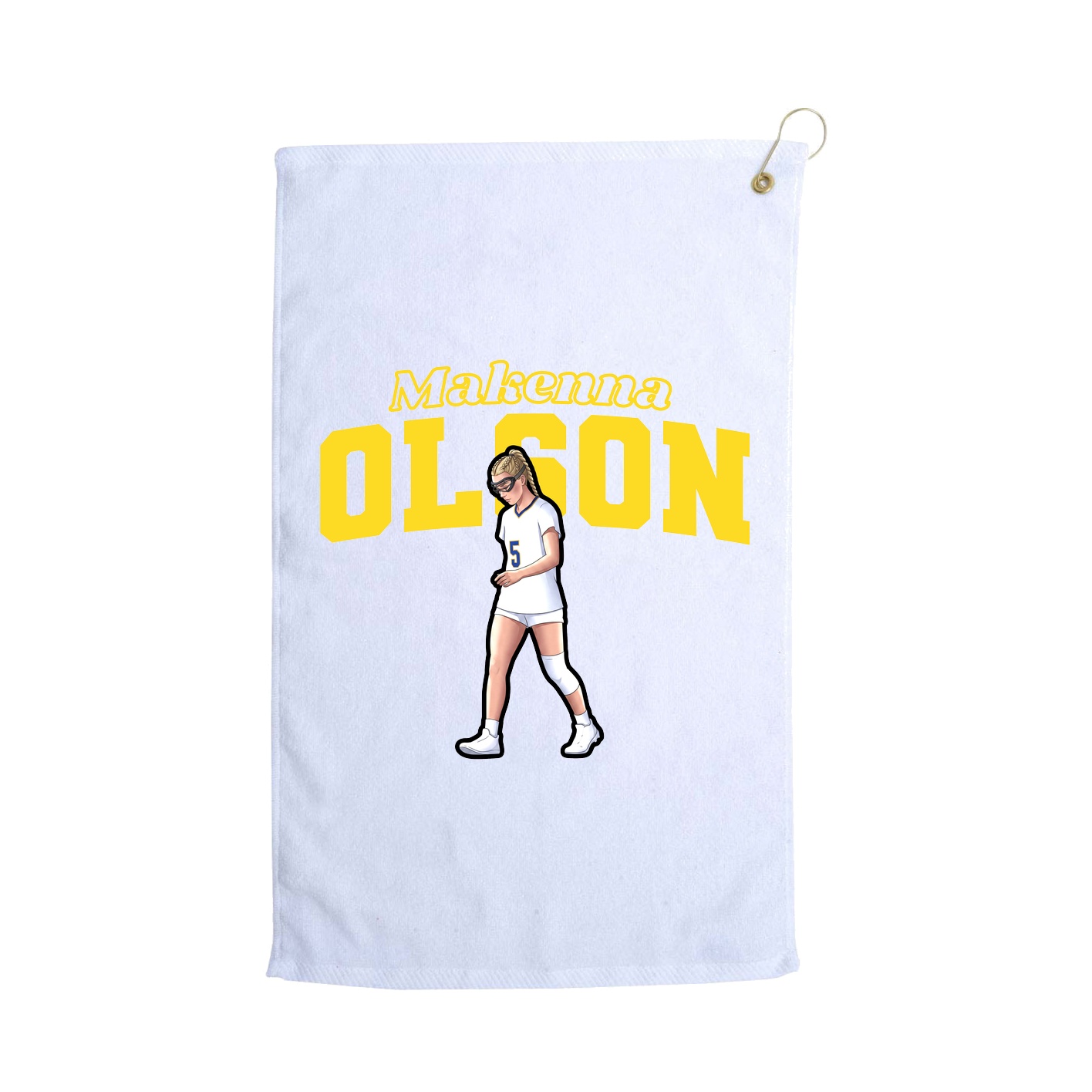 Golf Towel — Name Arch in White