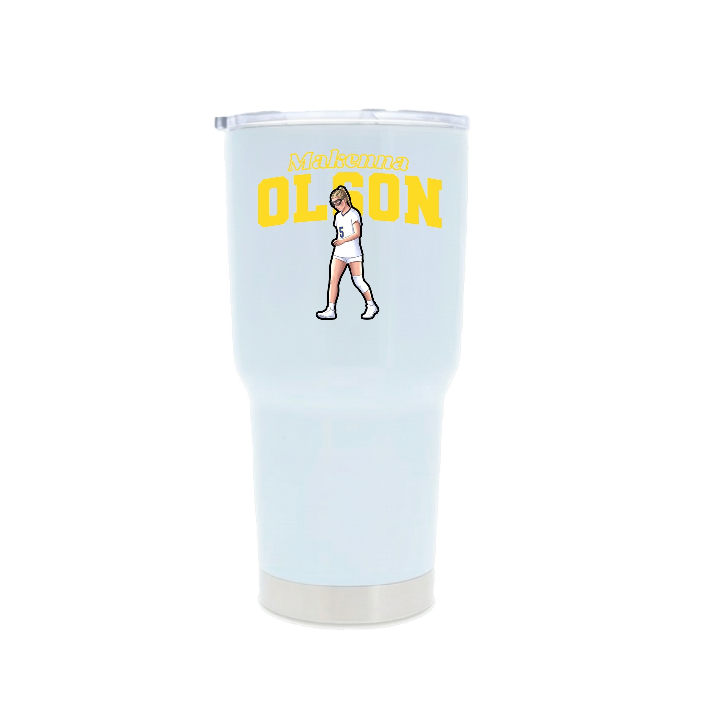 30oz Stainless Steel Tumbler — Name Arch in White