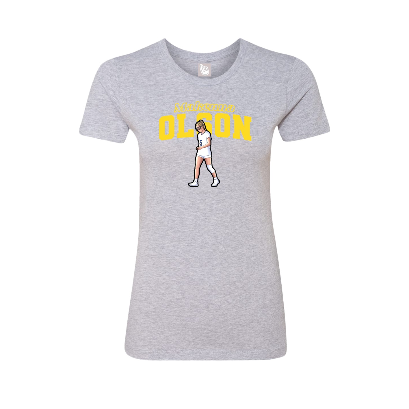 Womens Tee — Name Arch in Grey
