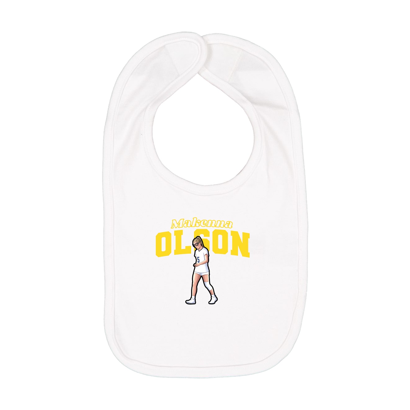 Infant Bib — Name Arch in White