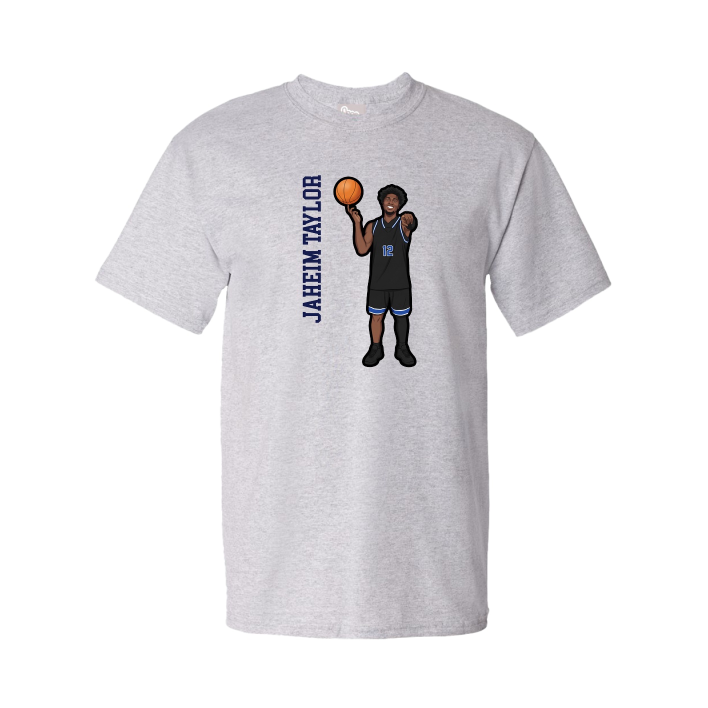 Tee — Name Vertical in Grey