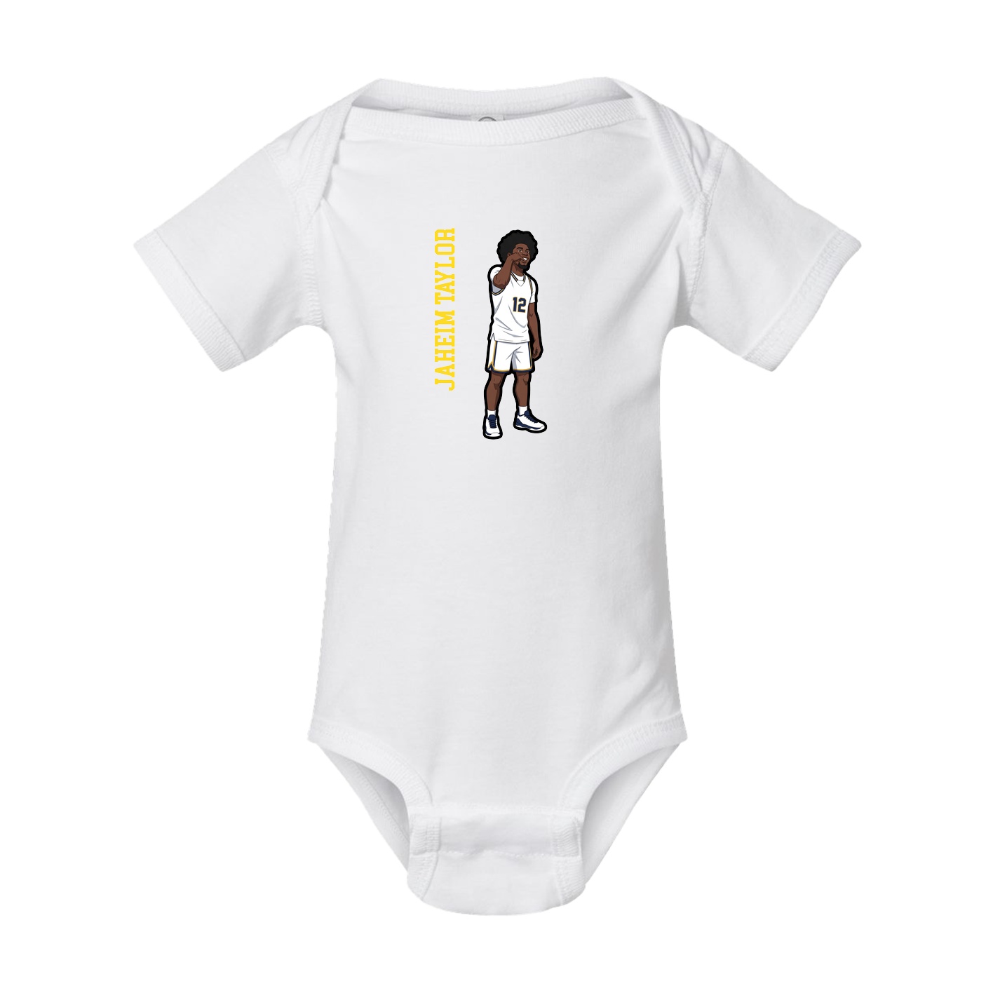 Baby Onesie — Name Vertical in White