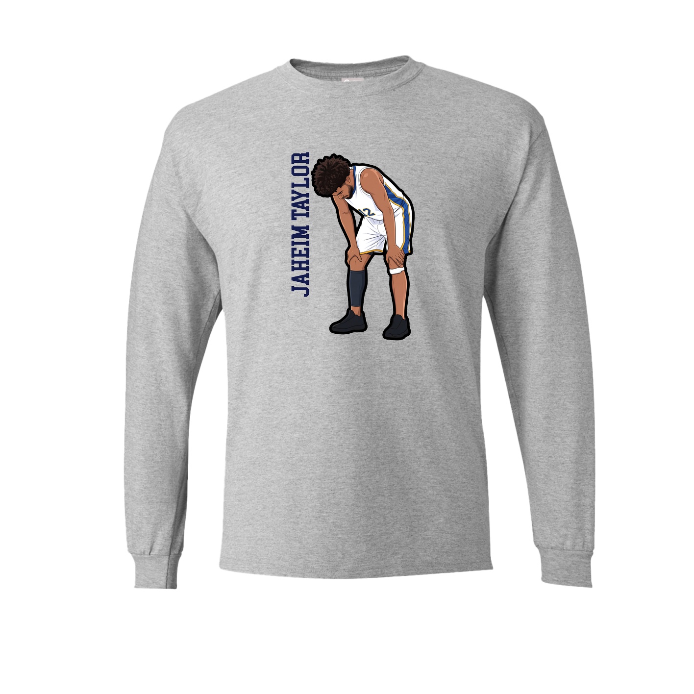 Long Sleeve Tee — Name Vertical in Grey