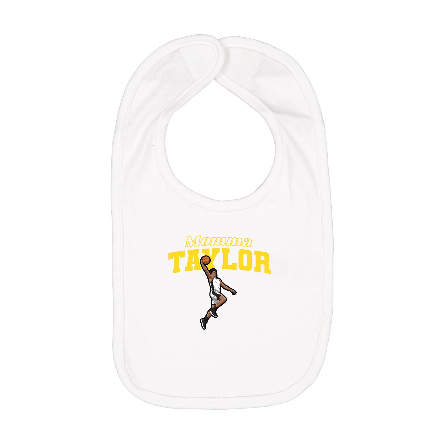 Infant Bib — Mothers Day Block in White