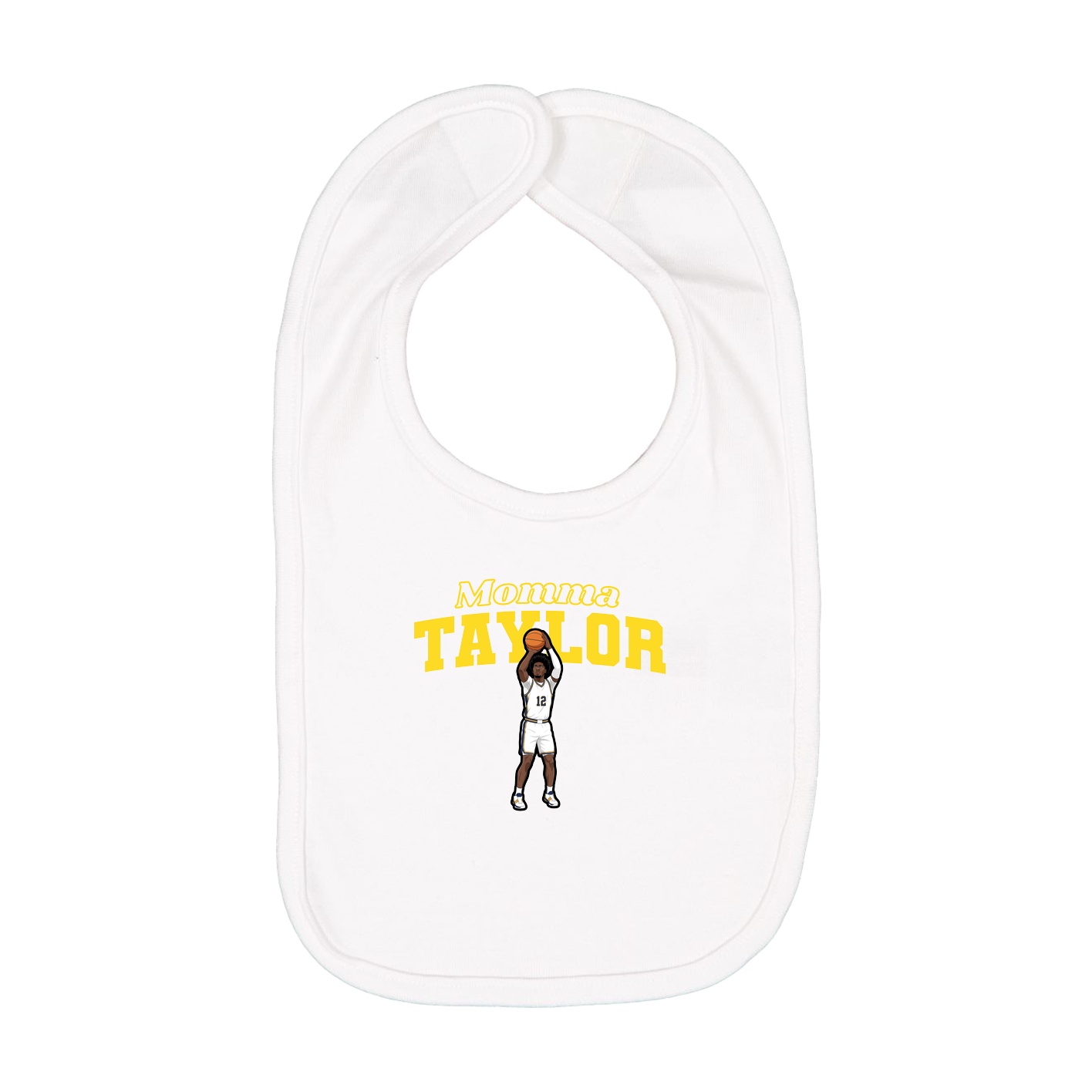 Infant Bib — Mothers Day Block in White