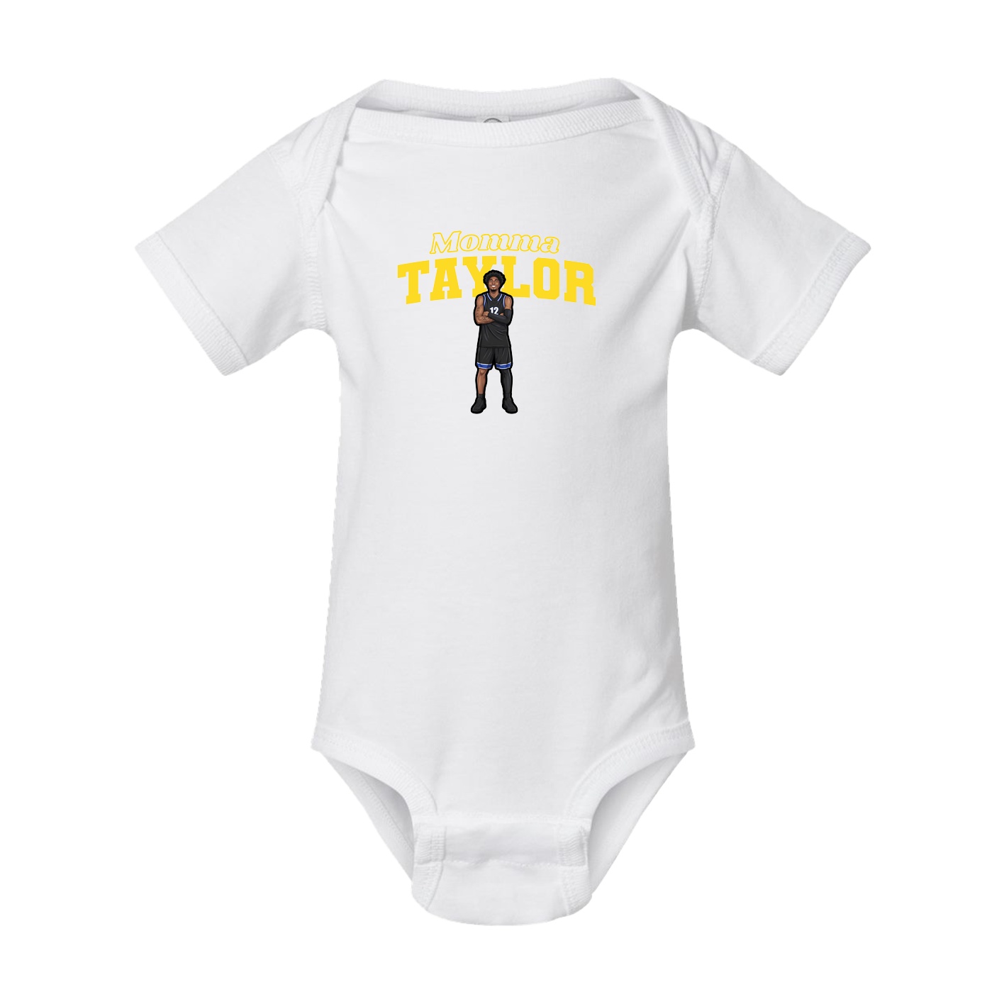 Baby Onesie — Mothers Day Block in White