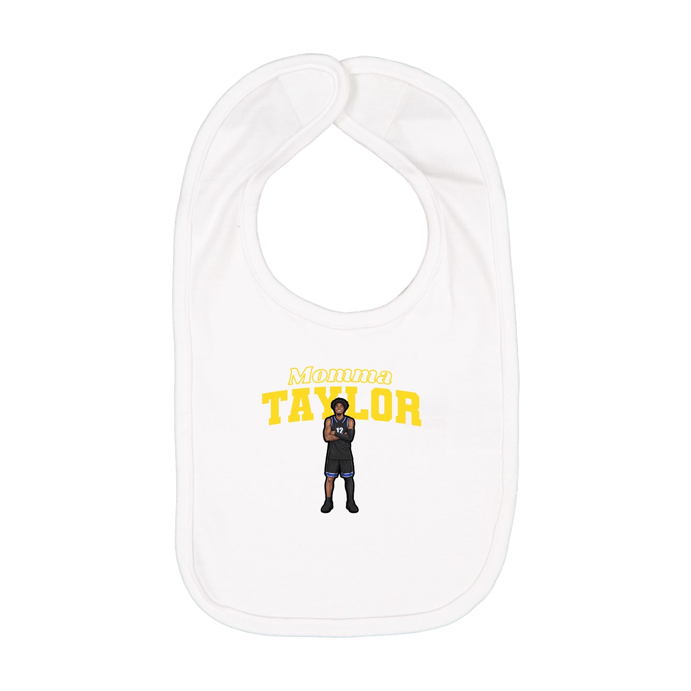 Infant Bib — Mothers Day Block in White