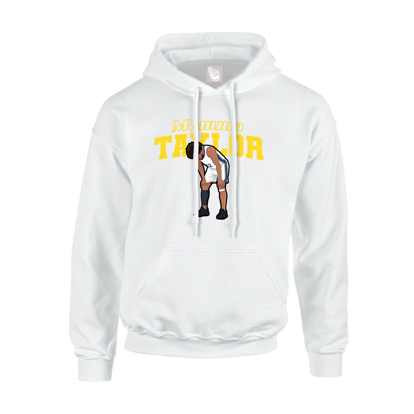 Youth Hoodie — Mothers Day Block in White