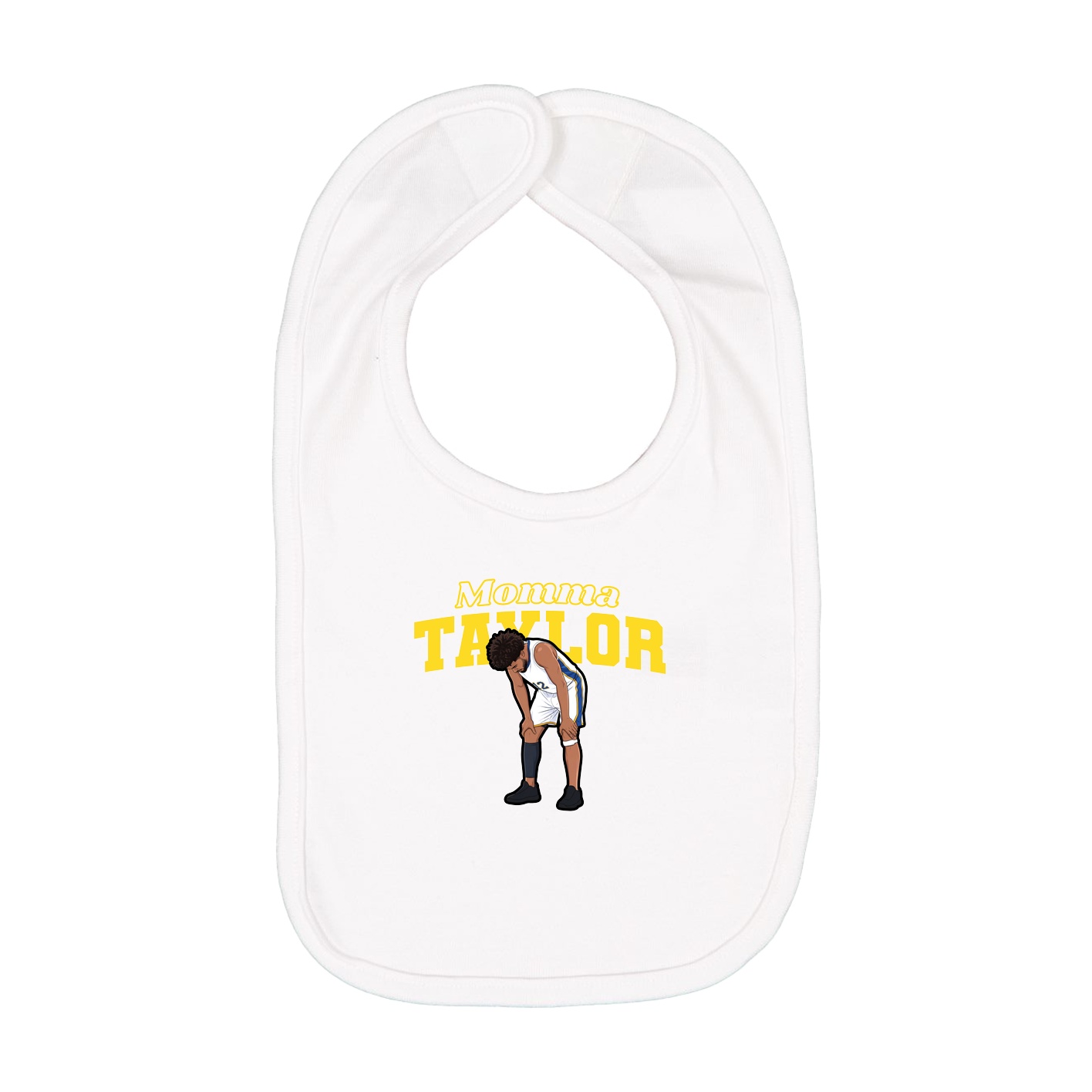 Infant Bib — Mothers Day Block in White