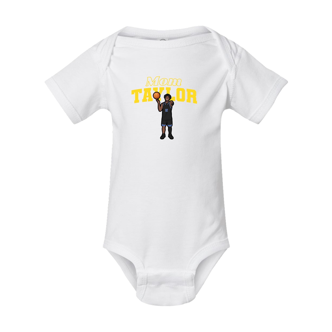 Baby Onesie — Mothers Day Block in White