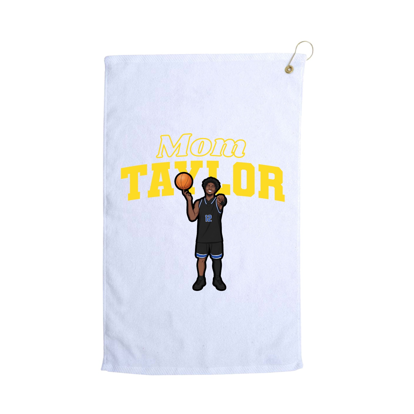 Golf Towel — Mothers Day Block in White