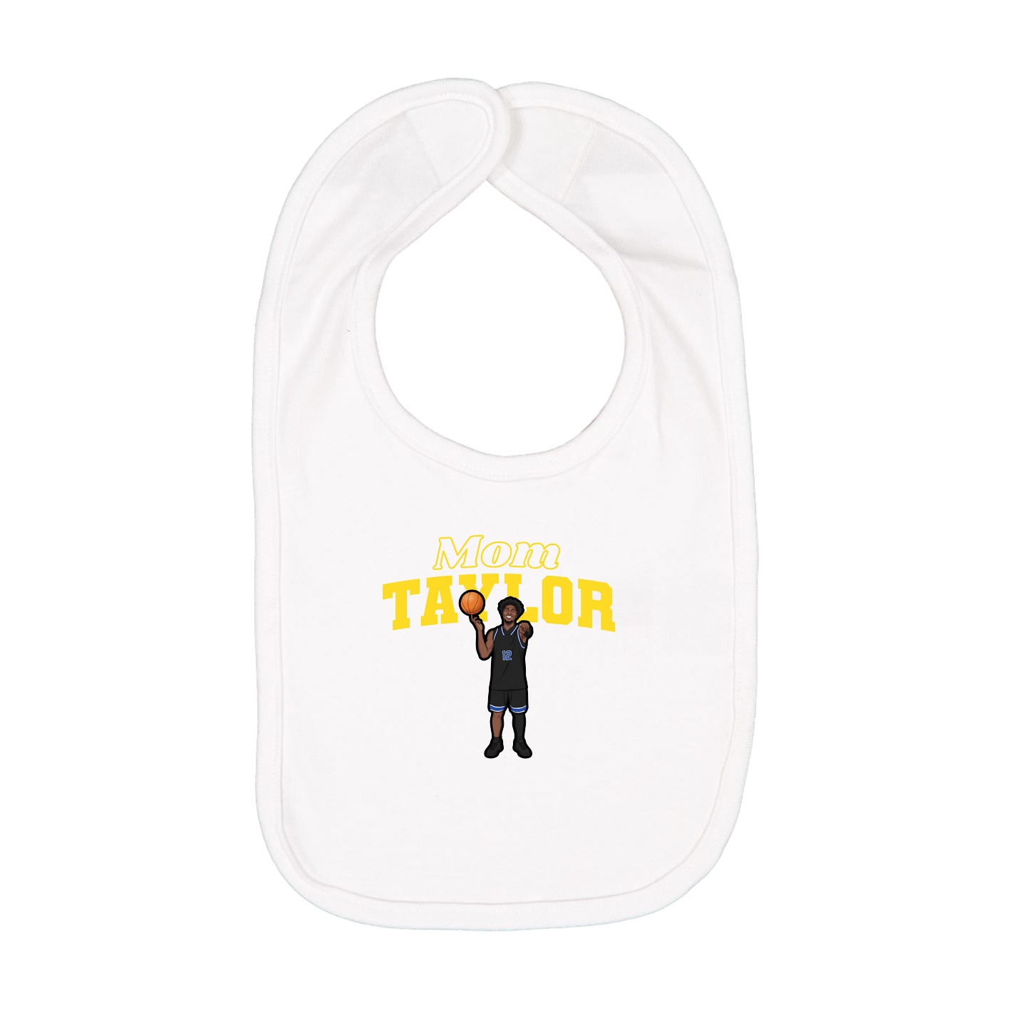 Infant Bib — Mothers Day Block in White
