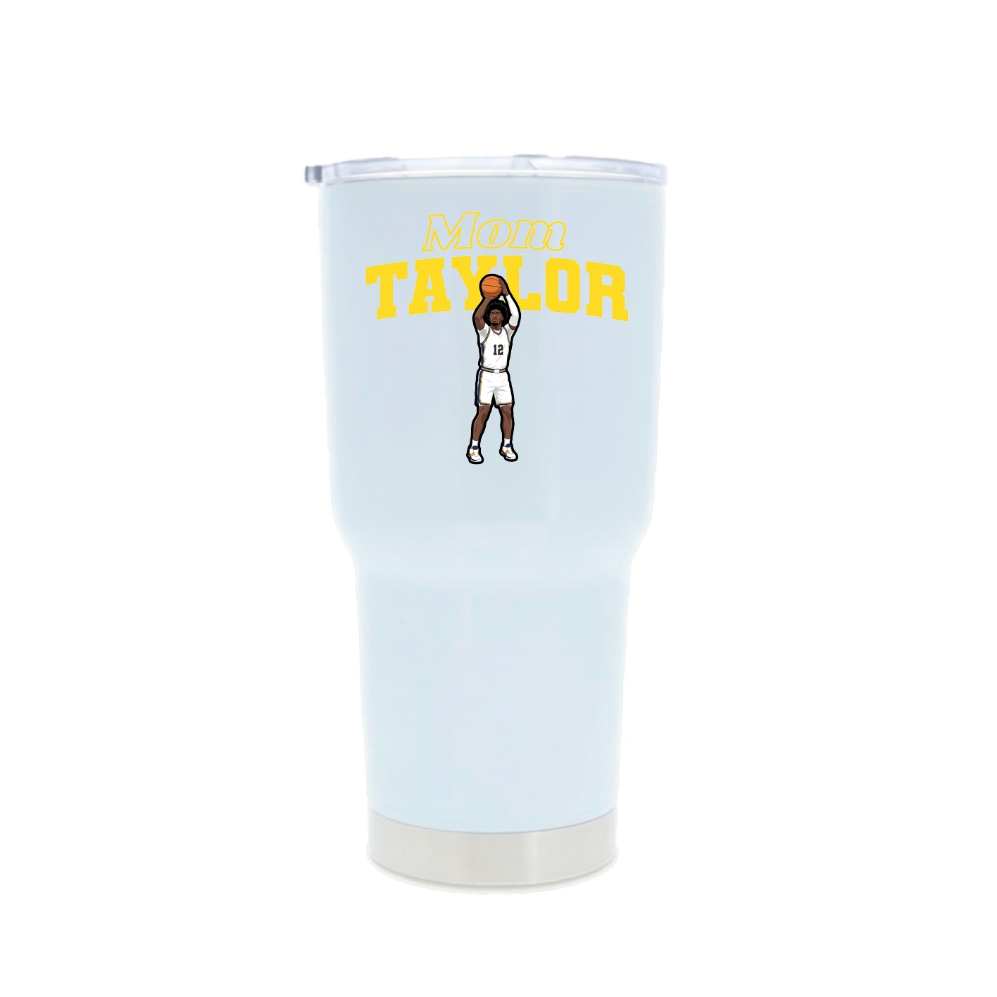 30oz Stainless Steel Tumbler — Mothers Day Block in White