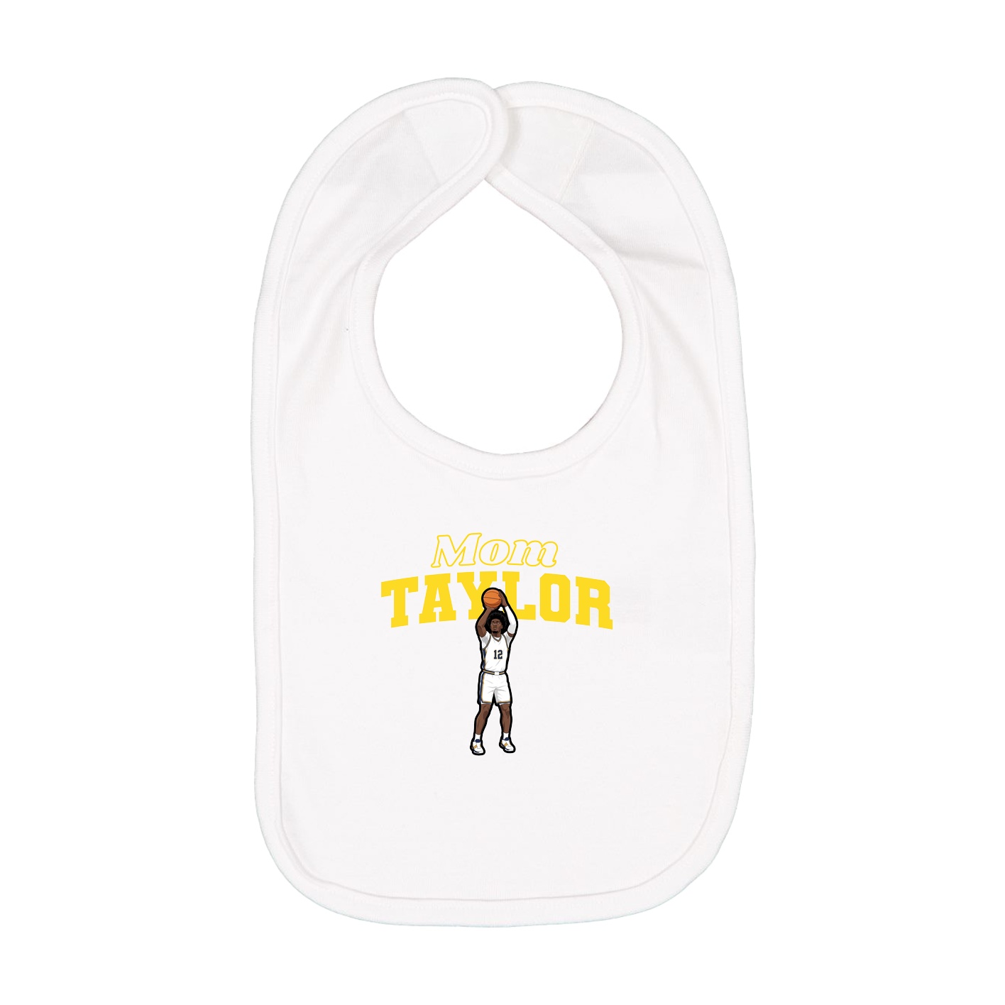 Infant Bib — Mothers Day Block in White