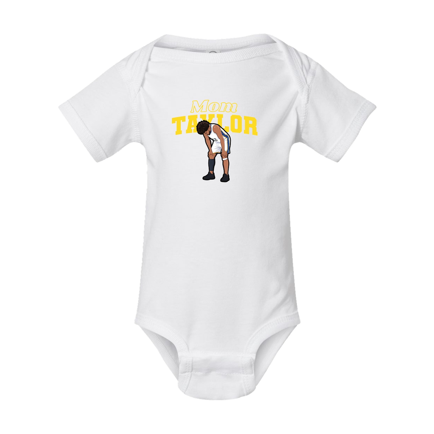 Baby Onesie — Mothers Day Block in White
